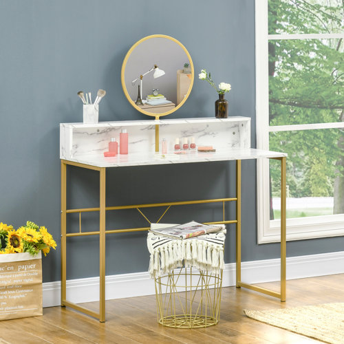 Canora Grey Aadilynn Dressing Table with Mirror & Reviews Wayfair.co.uk